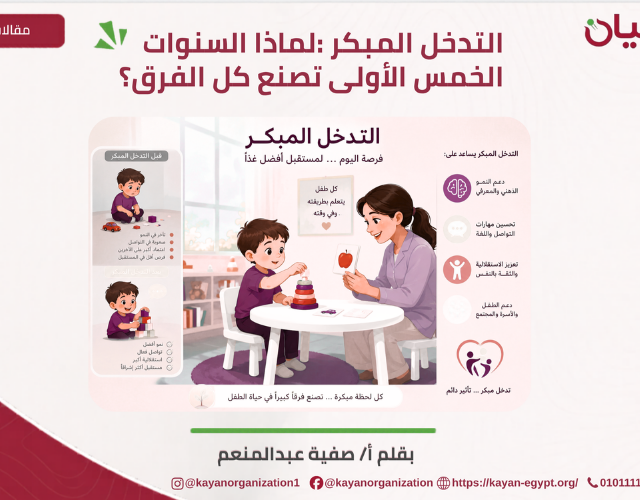التدخل المبكر :لماذا السنوات الخمس الأولى تصنع كل الفرق؟